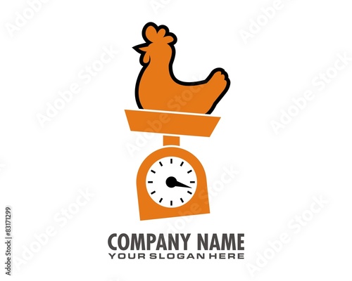 chicken weighed logo image vector