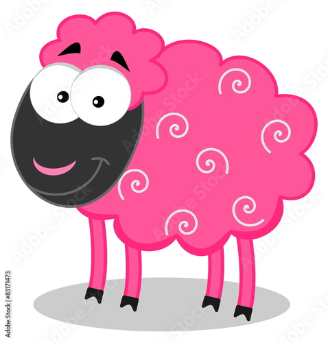 smiling pink sheep

