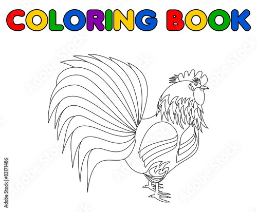 a rooster for coloring
