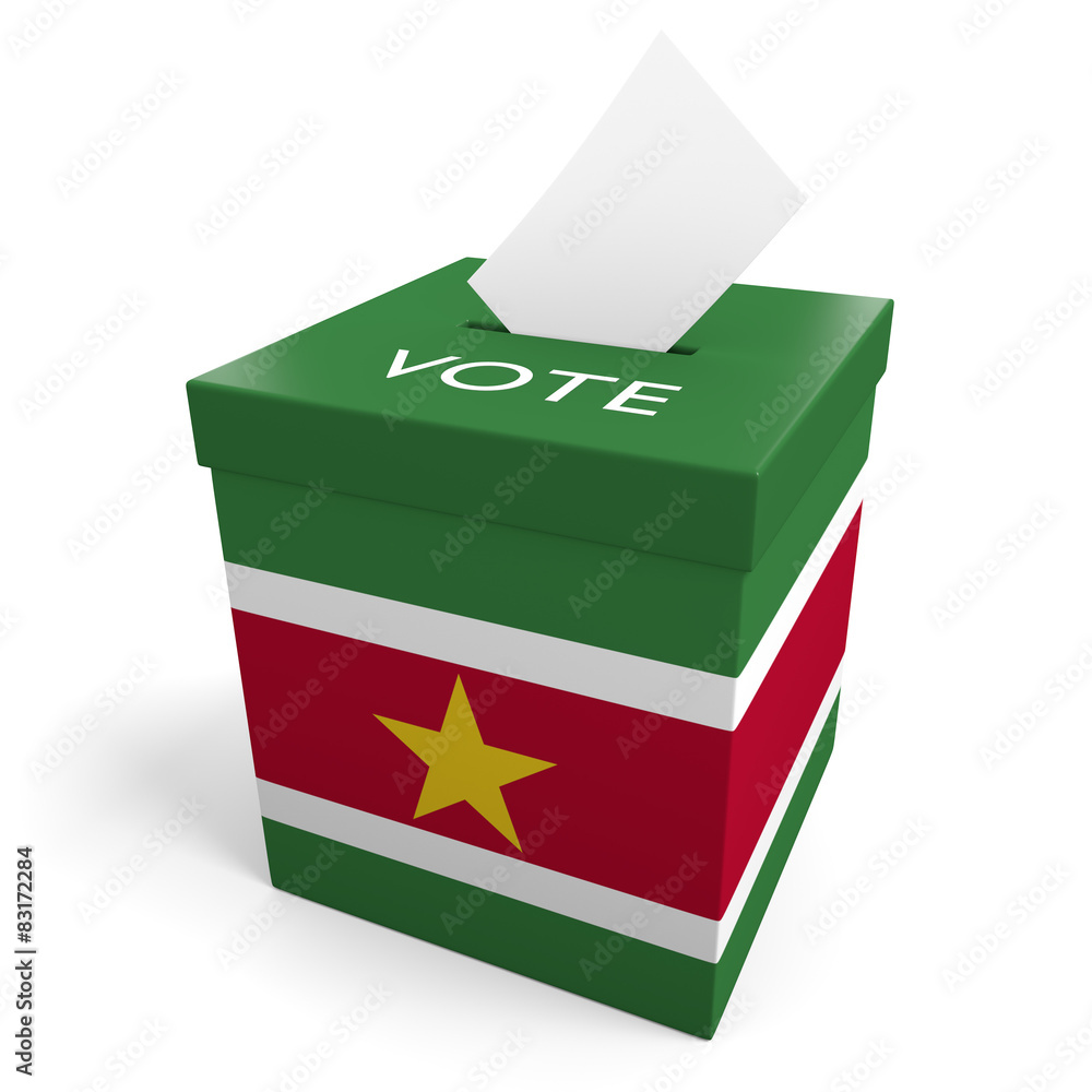 Suriname election ballot box for collecting votes Suriname election ballot box for collecting votes