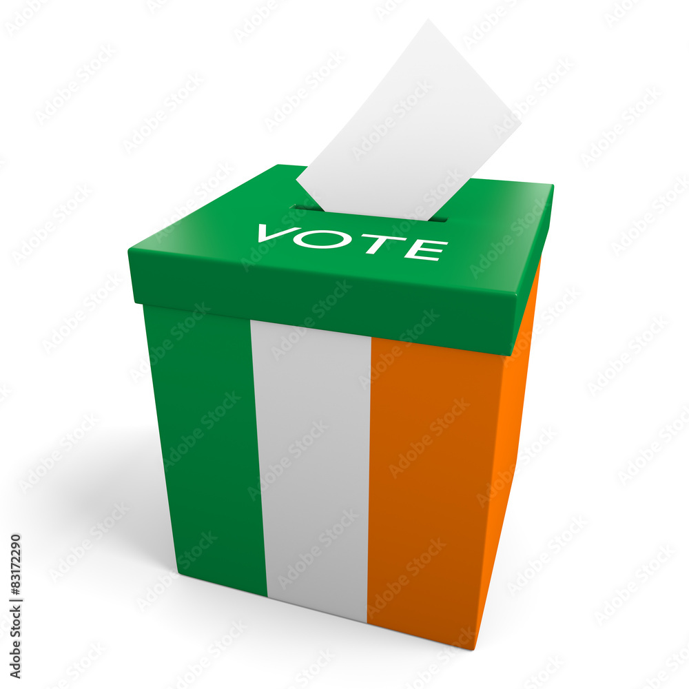 Ireland election ballot box for collecting votes Ireland election ballot box for collecting votes
