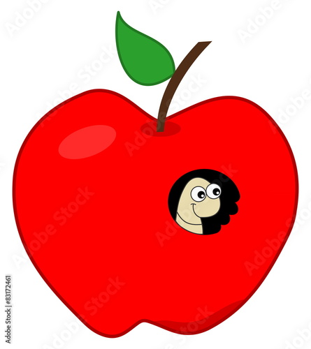 maggot in a red apple
