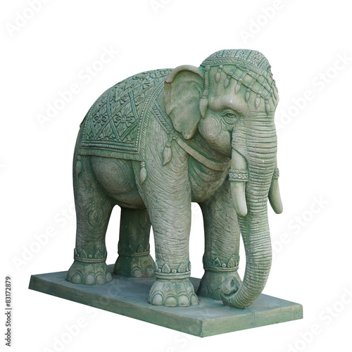 Elephant sculpture isolated on white background