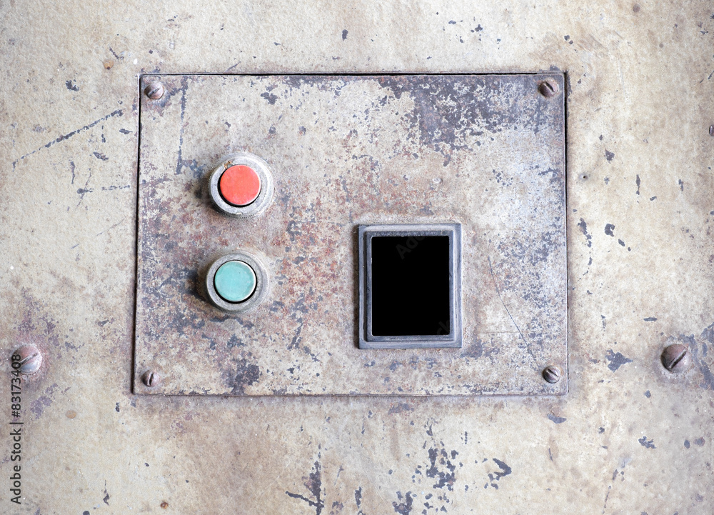 Close up Rustic control panel of old machine,grunge object Close up Rustic control panel of old machine,grunge object