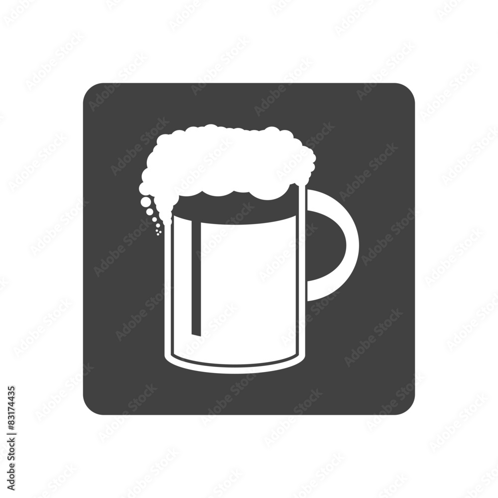 Vector illustration of beer in mug icon. Simple black on white b Vector illustration of beer in mug icon. Simple black on white b