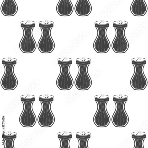 Vector illustration of seasoning icon. Salt and pepper on white
