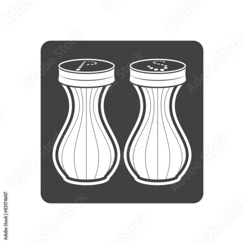 Vector illustration of seasoning icon. Salt and pepper on white