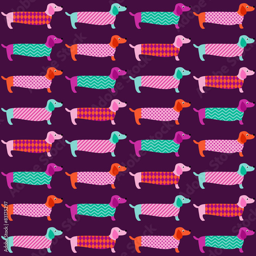 seamless dachshund dogs pattern
