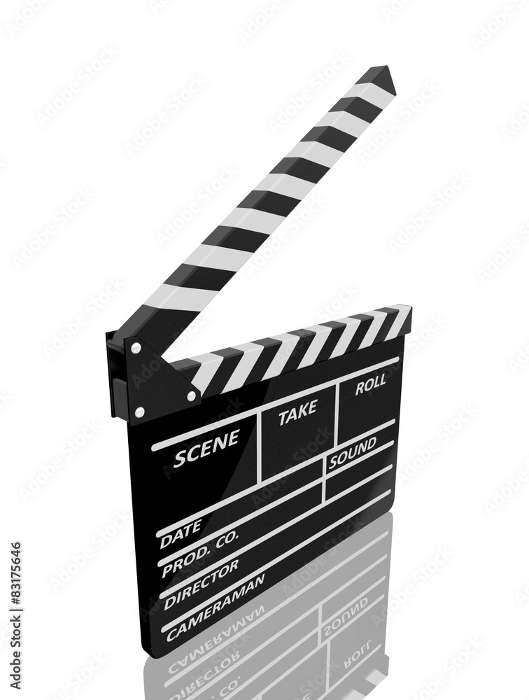 Fototapeta premium Clapper board on white background