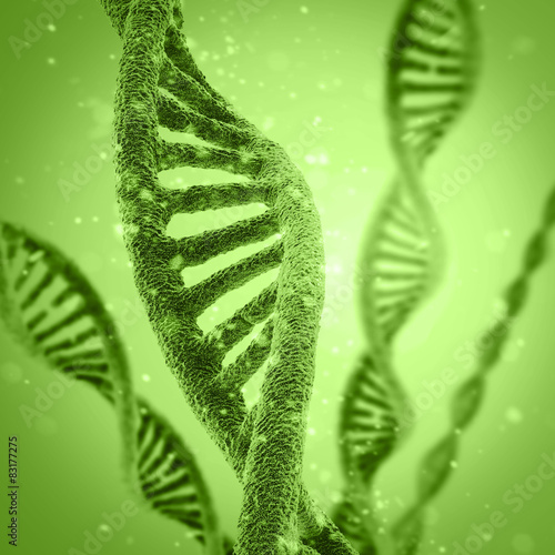Digital illustration DNA structure in colour background