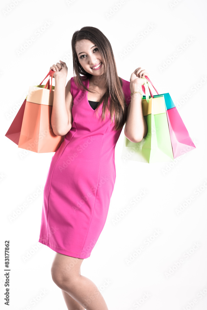 Shopping woman holding shopping bags