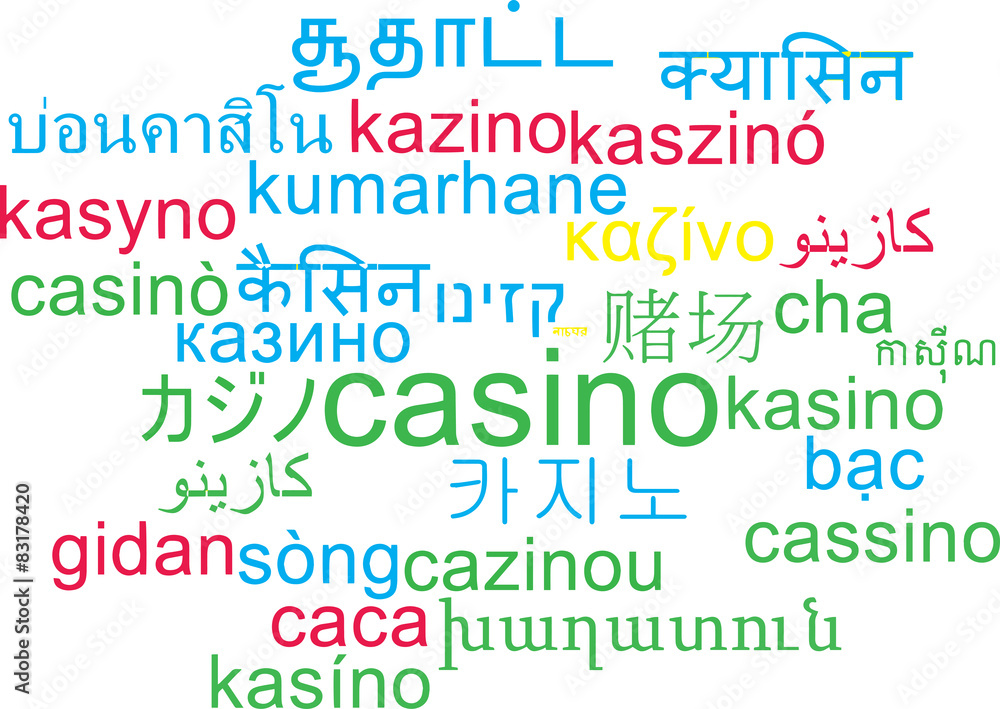 Casino multilanguage wordcloud background concept