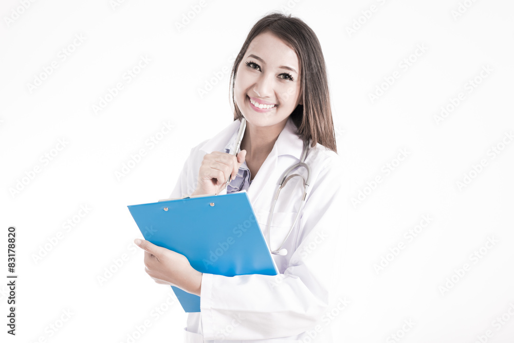 Smiling medical doctor woman with stethoscope Smiling medical doctor woman with stethoscope