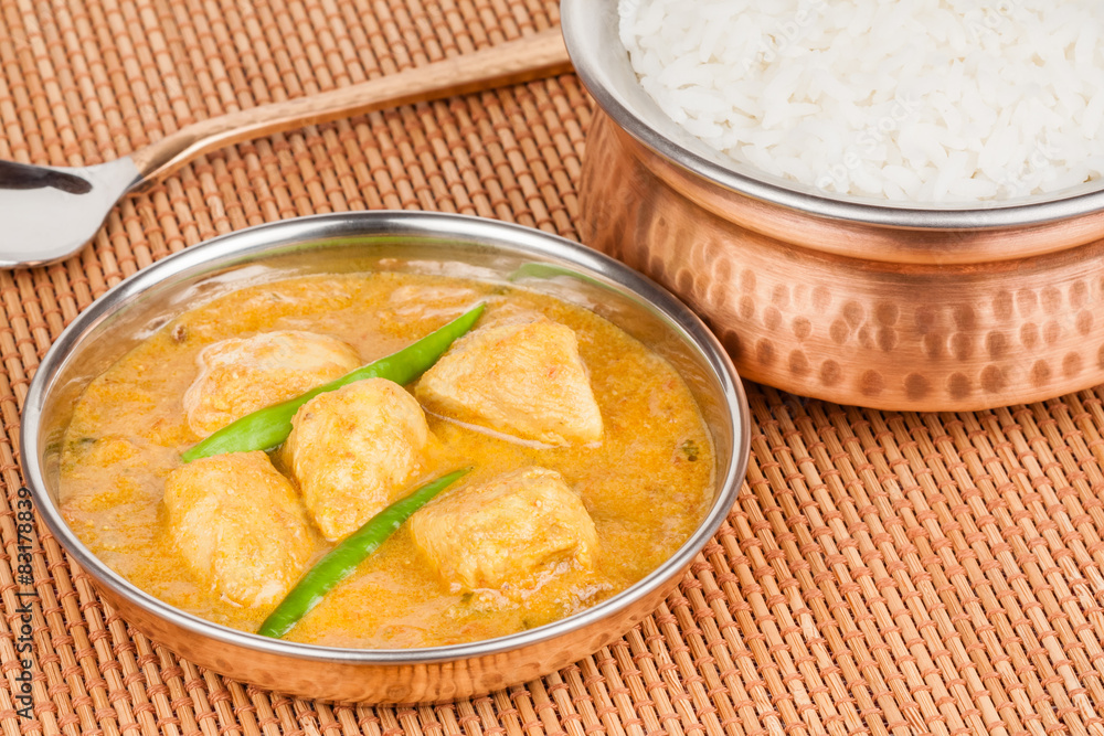Indian Chicken Curry Served with Rice Indian Chicken Curry Served with Rice