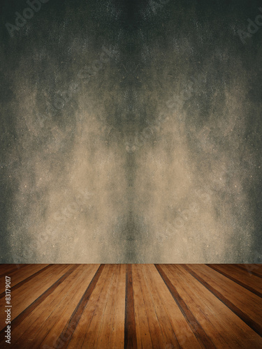 Retro grunge texture background with wooden floor platform foreg