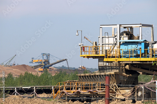 giant excavator working on open coal mine