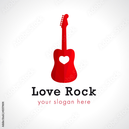 Rock love guitar logo