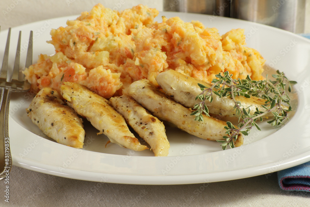 aiguillettes de poulet et purée 12052015 aiguillettes de poulet et purée 12052015