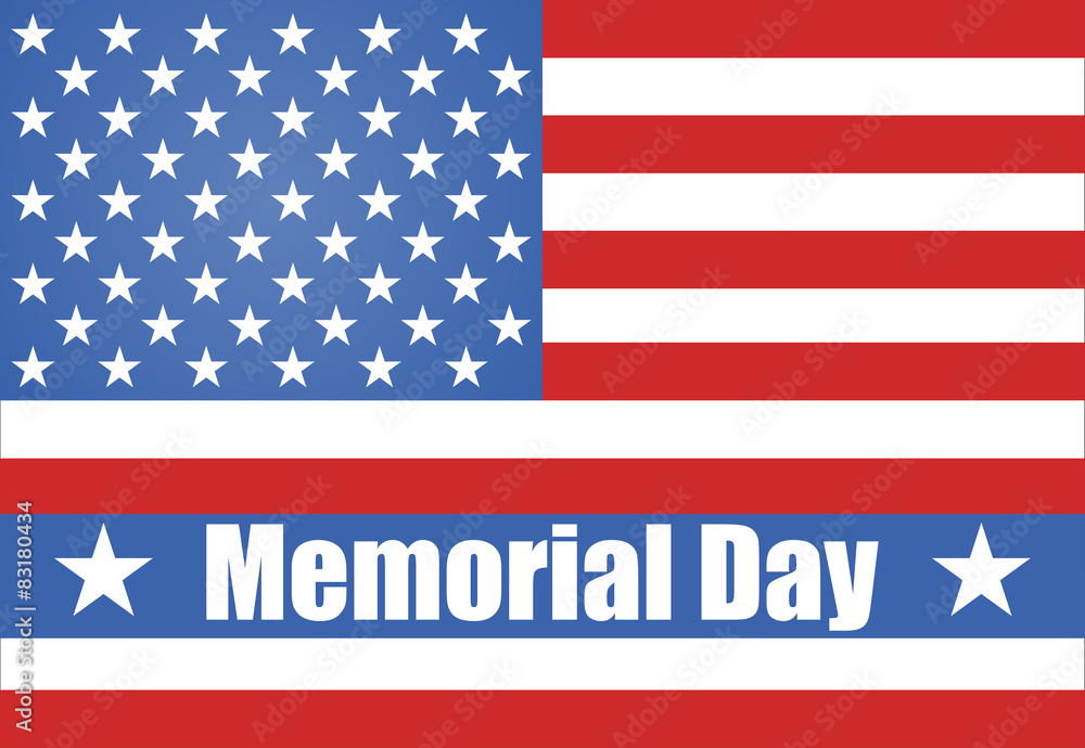 Naklejka premium Flag of America to memorial day vector illustration