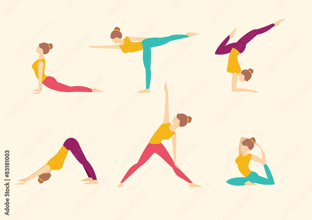 Yoga Poses. Vector illustration