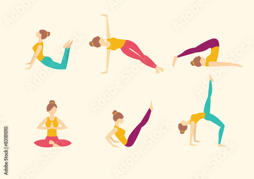 Yoga Poses. Vector illustration