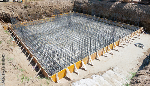 Foundation of a new house. photo