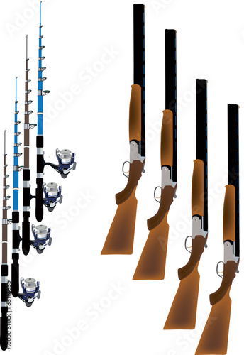 caccia e pesca fucili e canne