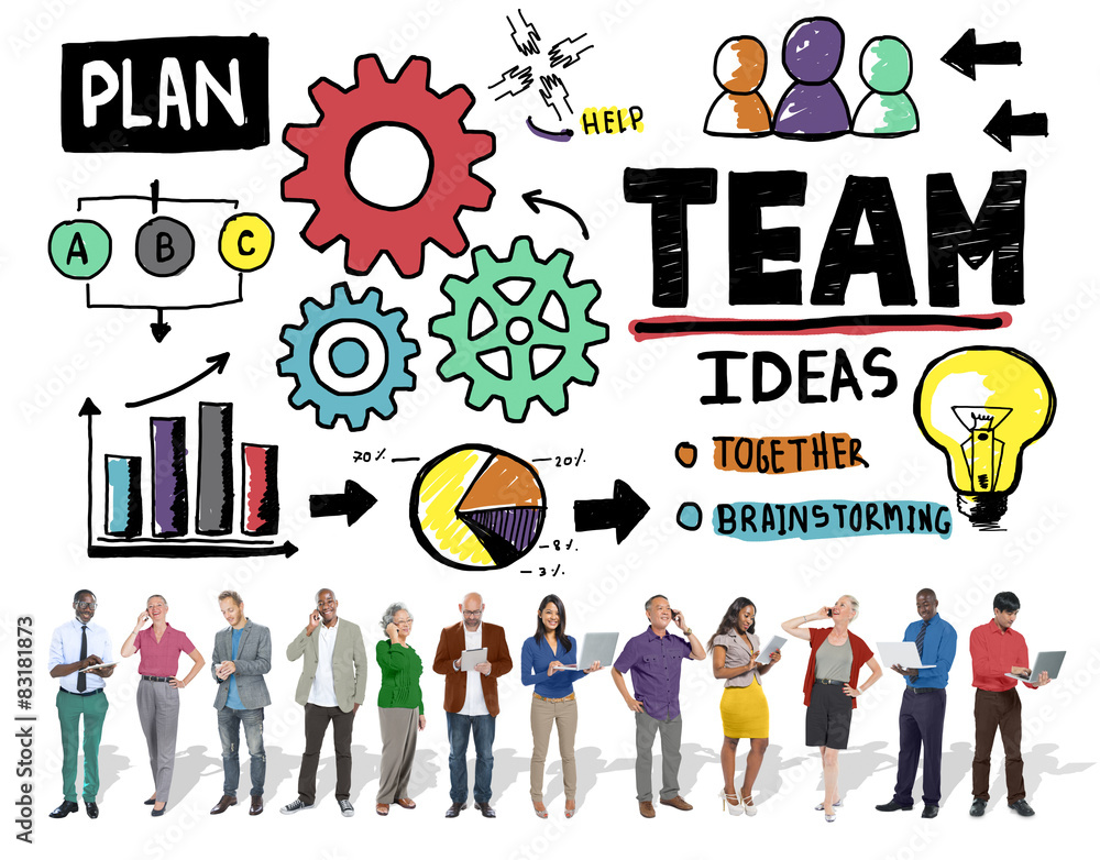 Obraz premium Teamwork Team Collaboration Connection Togetherness Unity Concep