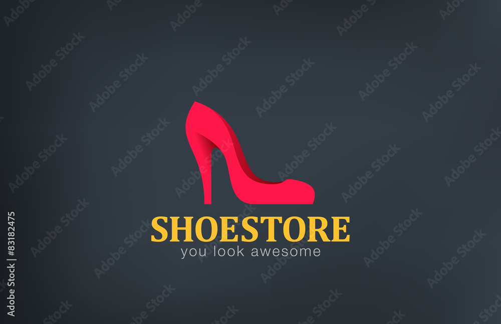 Logo Shoes store design vector template. Creative icon...Logotyp Stock ...