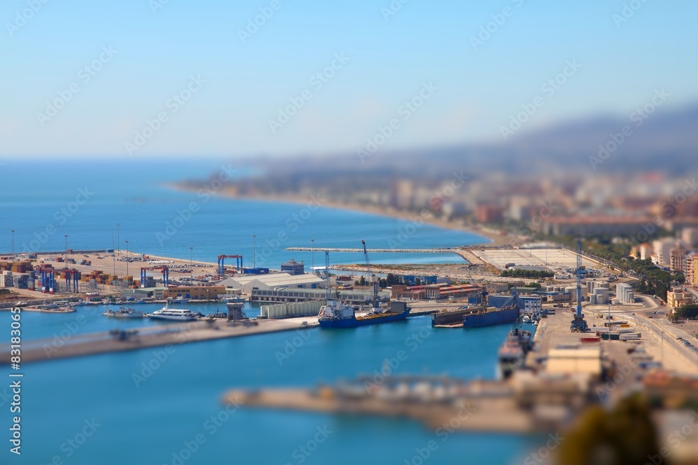 Obraz premium Malaga Harbor - tilt shift