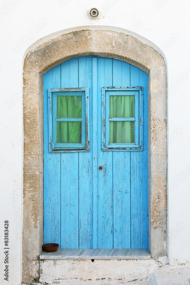 Old door island of Kythira, Greece, Europe 