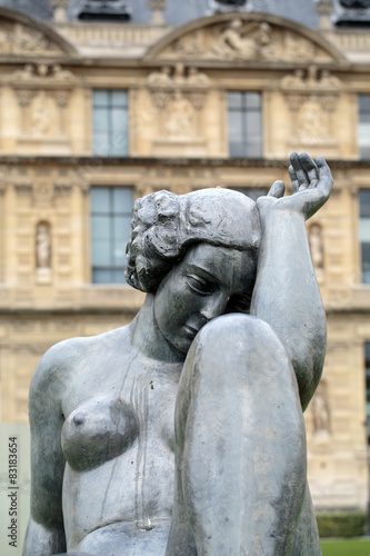 Paris - Bronze sculpture The Night by Aristide Maillol in Tuileries garden