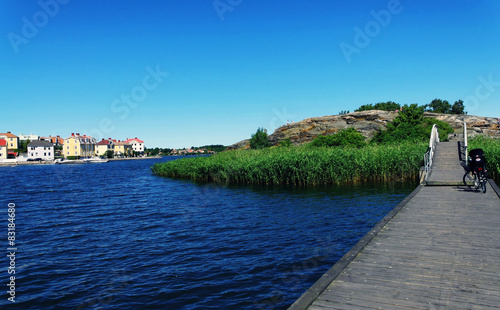 Stakholmen Island with a wooden bridge, Sweden