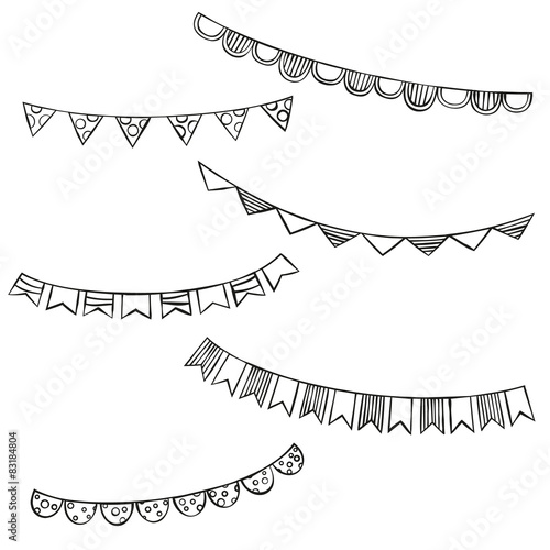 Hand drawn bunting flags