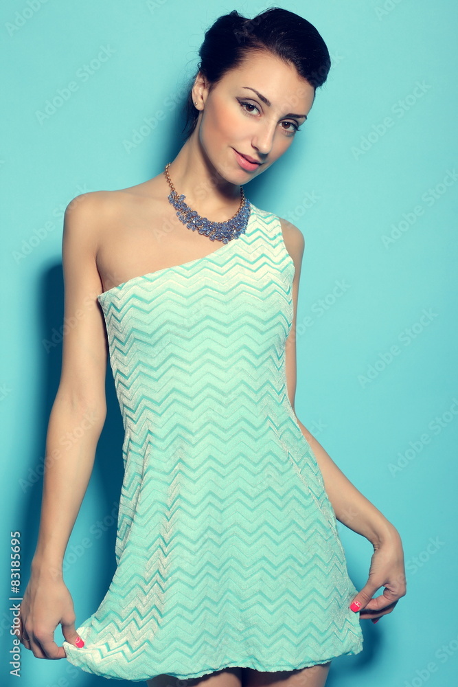 Fototapeta premium sexy girl in a short dress