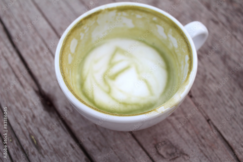 Green tea and milk for drinking Green tea and milk for drinking