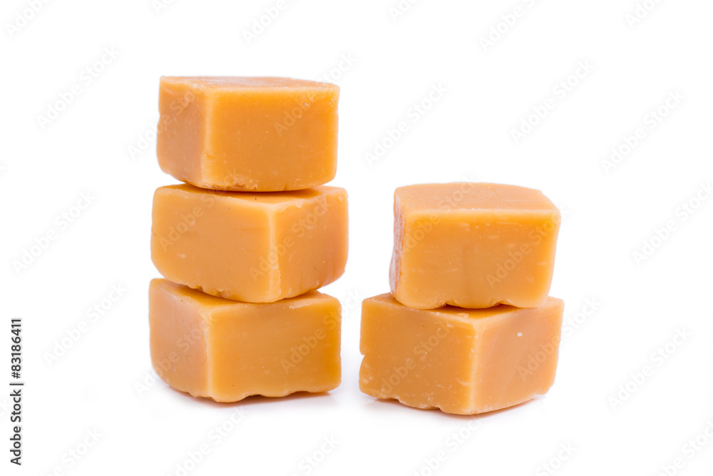 Tasty toffees on a white background. Tasty toffees on a white background.