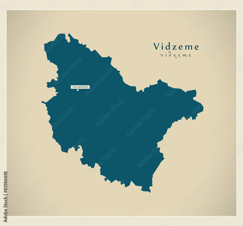 Modern Map - Vidzeme ,