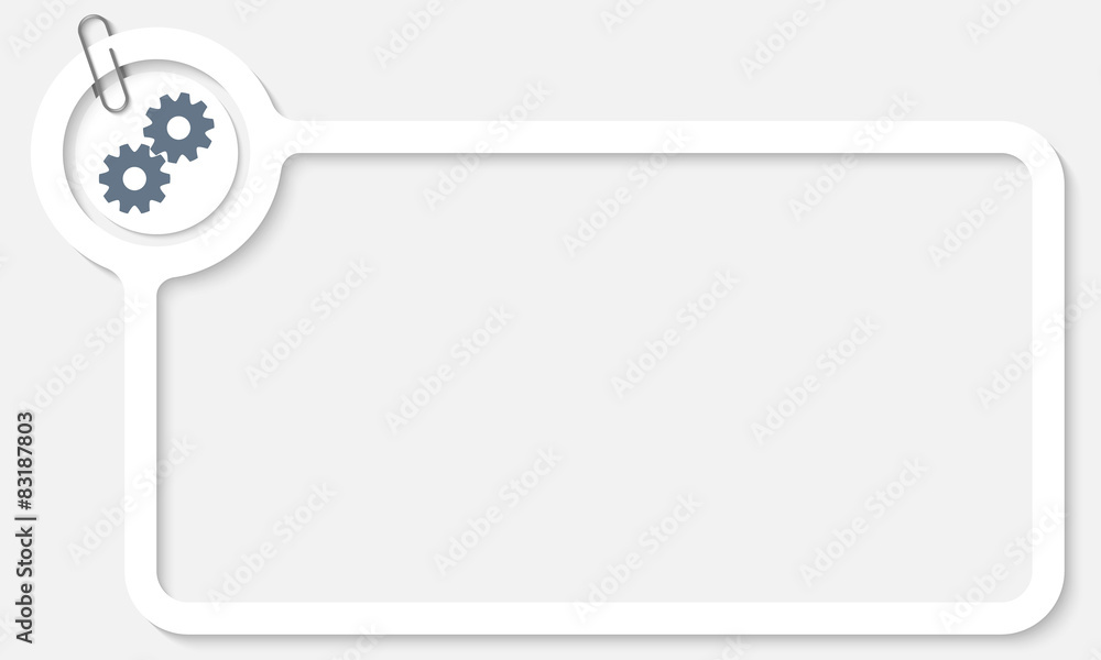 white frame for text and cogwheels white frame for text and cogwheels