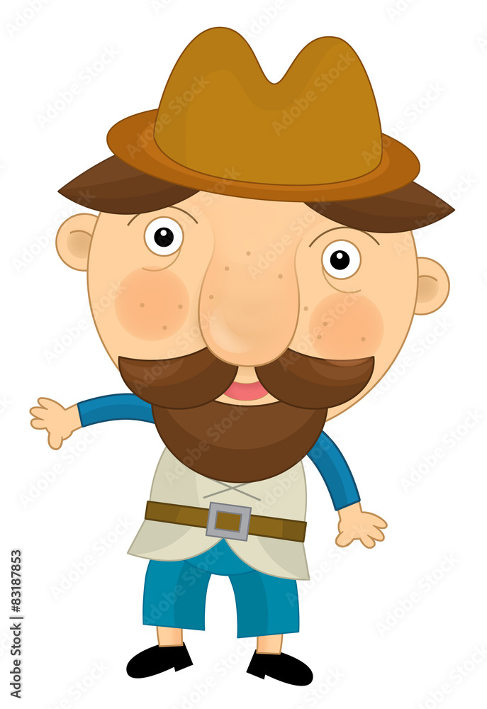 Cartoon character - farmer - illustration for children Cartoon character - farmer - illustration for children