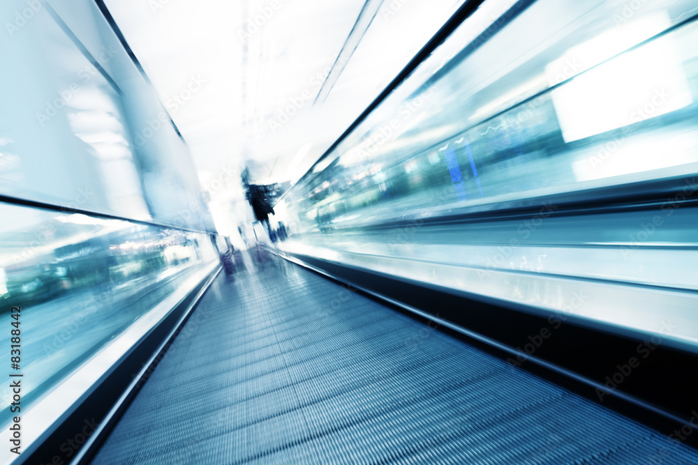 fast motion of escalator fast motion of escalator