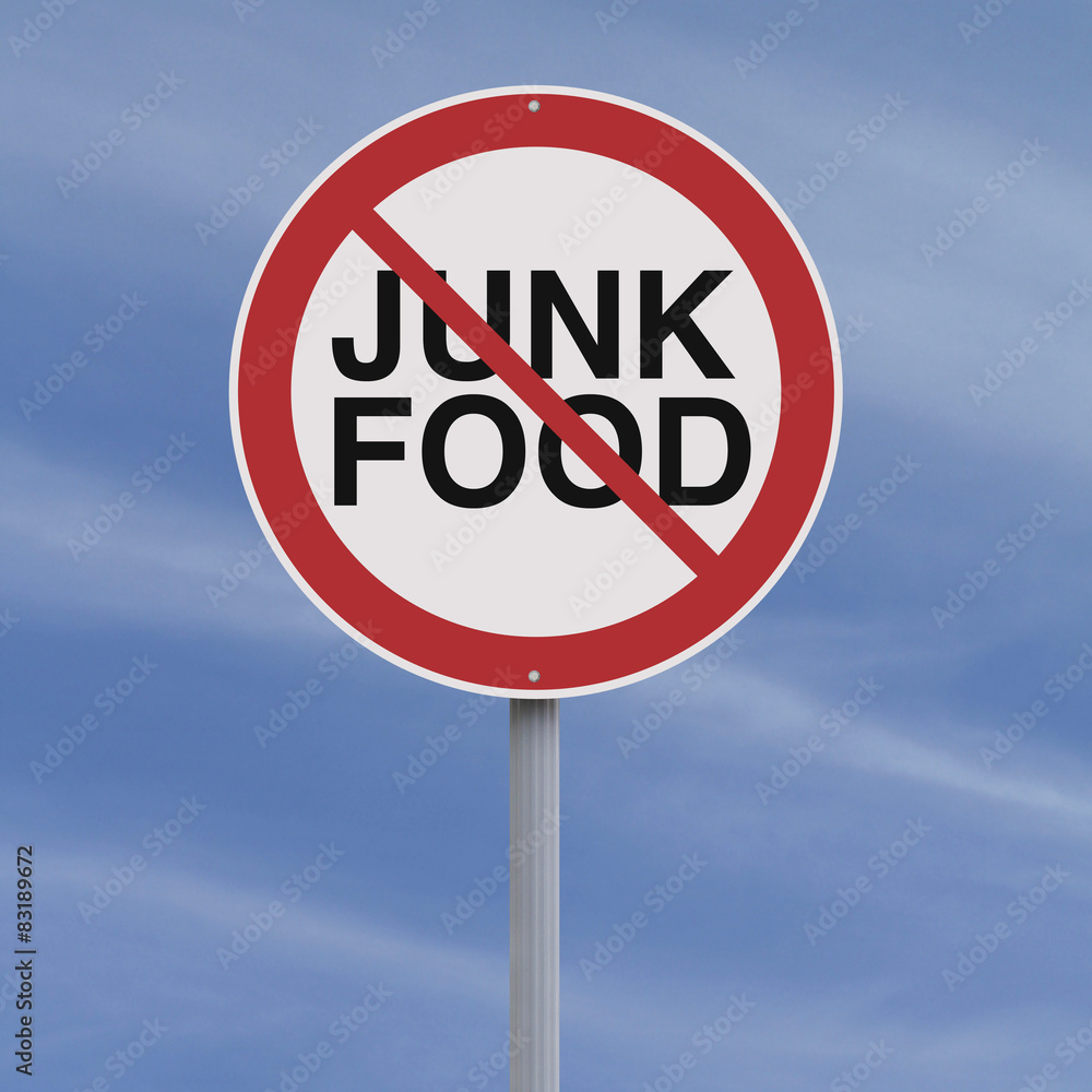 A conceptual sign against junk food
