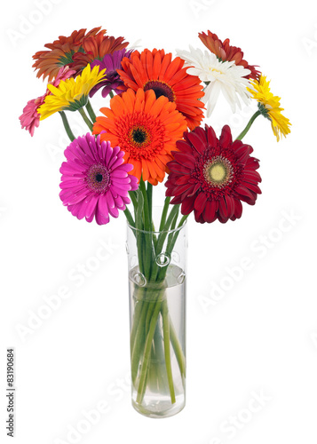 Bouquet from multi colored gerbera flowers.