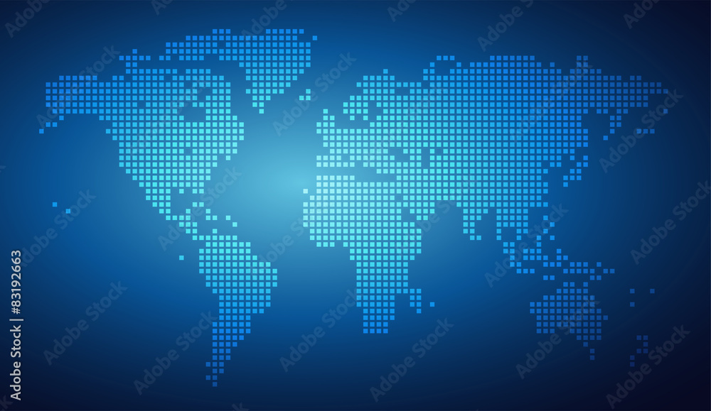 Abstract vector illustration of a dotted worldmap