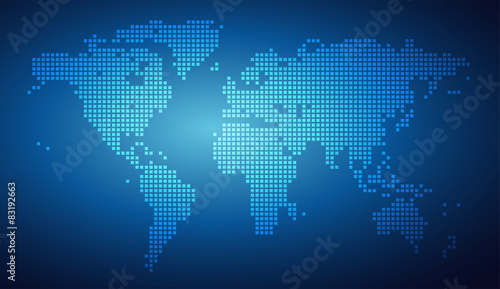 Abstract vector illustration of a dotted worldmap