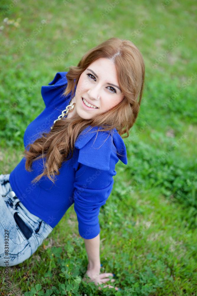 Obraz premium Attractive cool woman with a piercing in her nose