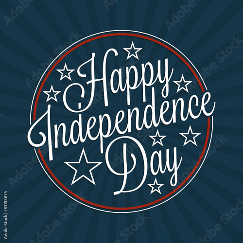 Happy independence day lettering