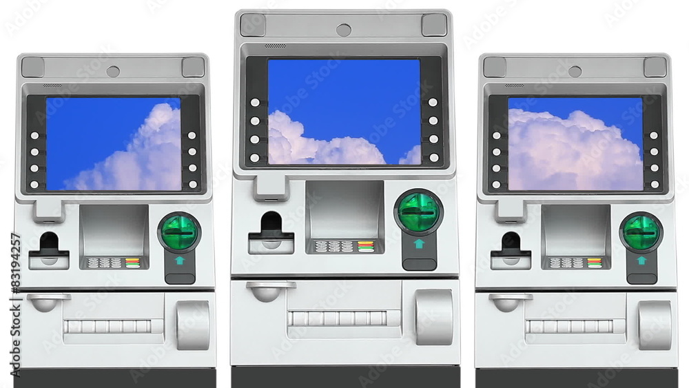 ATM (Automatic Teller Machine) Beautiful Sky On Screen Display ATM (Automatic Teller Machine) Beautiful Sky On Screen Display