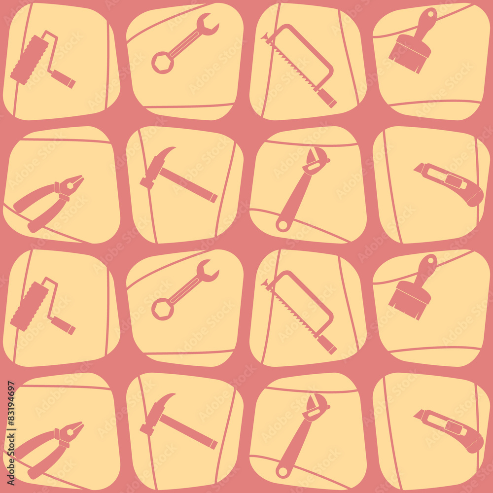 Seamless background with tools related for your design Seamless background with tools related for your design