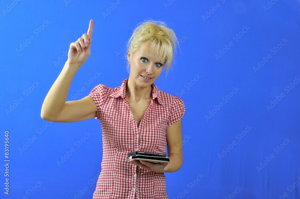 Portrait of woman teacher with e-book reader Portrait of woman teacher with e-book reader